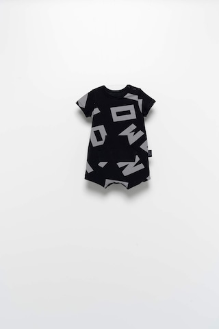 Babyhola Unisex Kanguru Cepli Bebek Şort Tulum 10561 Siyah