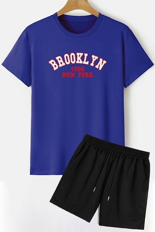 Brooklyn Şort T-shirt Eşofman Takımı Mavi