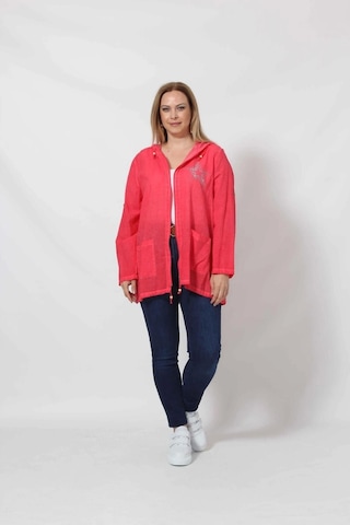 Moda Berray B1016 Kırmızı Yıldız Baskılı Kapüşonlu Ceket
