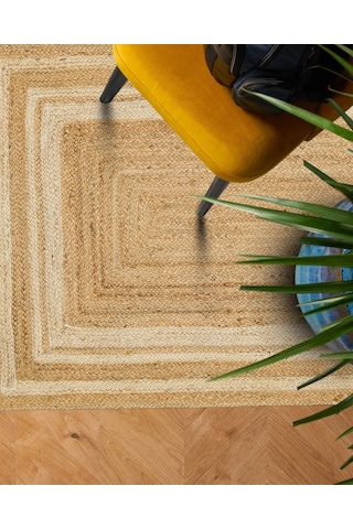 Eko Halı Echo Ech 10 Natural Whıte Xw El Dokuma Naturel Jüt Hasır Halı - 80X300