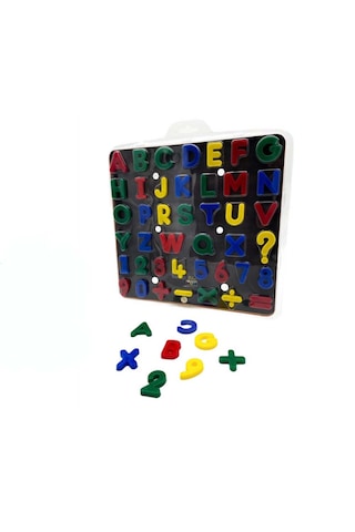 Set 42 Parça Plastik Harf Rakam İşaret Seti 26 Harf + 10 Rakam + 6 İşaret Mıknatısı Yoktur 42 Parça
