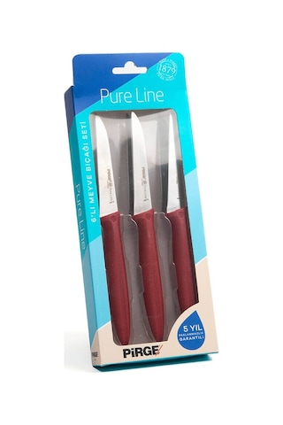 Pirge Pure Line Bordo Meyve Bıçağı Seti 9 Cm 6'lı Kırmızı Pirge Pure Line Bordo Meyve Bıçağı Seti 9 Cm 6'lı Kırmızı