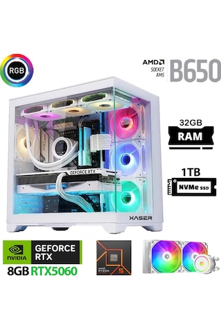 Xaser Lexus X570 R5-7500F 32 GB 1 TB M.2 NVMe SSD 8 GB RTX5060 Free Dos Masaüstü Oyuncu Bilgisayarı