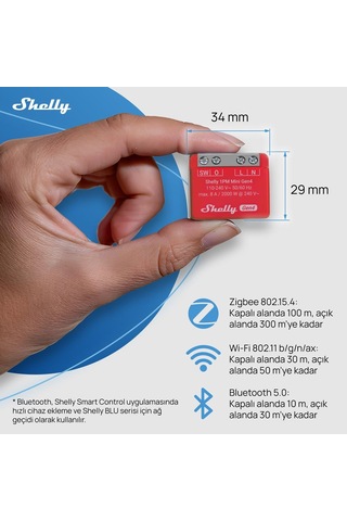 Shelly 1pm Mini Gen4 Enerji Ölçümlü Akıllı Röle