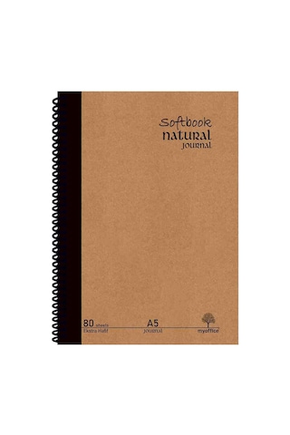 Natural Journal A5 Spiralli Sert Kapak Defter 80 Yaprak 160 Sayfa , Çizgili Günlük, Ofis Ve Hediye Kullanım Çok Renkli
