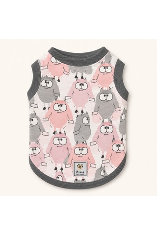 Miniş Cute Monsters Küçük Irk Köpek Esnek Penye T-shirt-21575