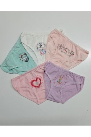 Ilke Kız Çocuk Likralı Baskılı Bikini Külot 351 - 6 Adet
