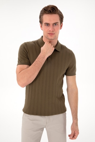 U.S. Polo Assn. Erkek Slim Fit Polo Yaka Haki Triko Tişört 50306474-VR027