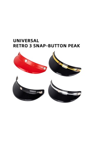 Jeehugo Motorsiklet Kaskı Önlüğü - 3/4 Kask Uyumlu Güneş Gölgeli Korumalı Üç Kanca Desenli Siyah Altın Rengi Pc Malzeme