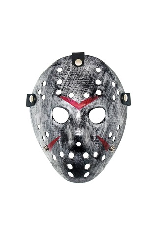 İlginç Parça Havalı Model Parti Eşyası Jason Maskesi Hannibal Maskesi Metal Gümüş Renk 20x25 Cm Yetişkin