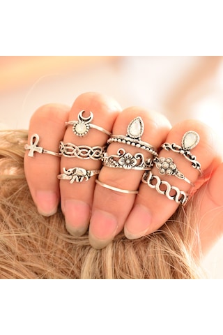 Şık Mücevher Retro Saray Yapay Elmas Yüzük Etnik Stil El Mücevherleri Amazon Aliexpress İndirimi Diğer