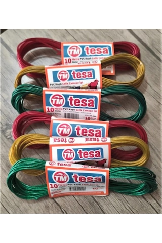 Tesa Çelik Çamaşır İpi 10 Mt 6 Adet Tm-010 Renkli