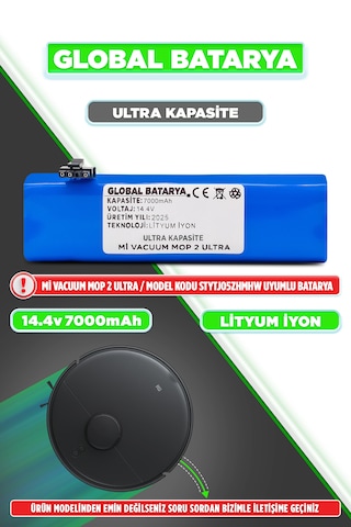 Xiaomi Mi Robot Vacuum Mop 2 Ultra Batarya 7000mah Li-ion Pil
