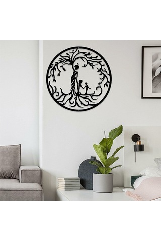 Konesam Metalik Duvar Dekoru, Yaşam Ağacı Figürü, Ev Ve Bahçe İçin Dekoratif Sanat Parçası, 30x30cm