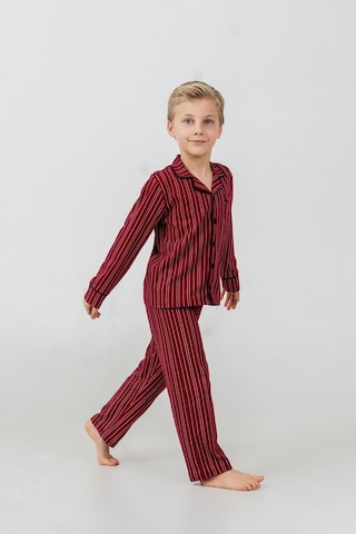 U.S. Polo Assn. Erkek Çocuk Pijama Takımı Nakışlı Kırmızı Uzun Kol Pijama Takımı Us2644-c-v1 Us2644-c-v1