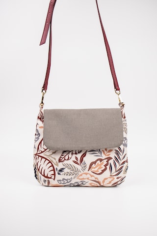 Fabric Craft Bag Omuz Çantası Desenli Kumaş Gri - Beyaz