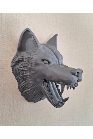 Gri Kurt - Duvar Dekorasyonu Ve Kulaklık Tutucu