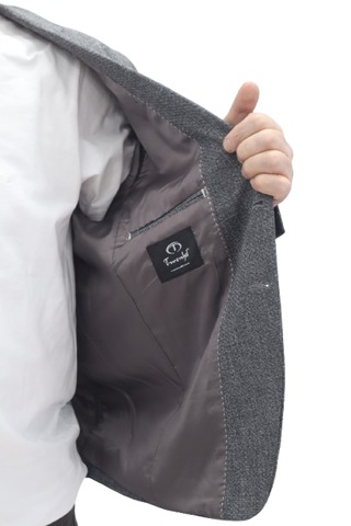 Twenhil Dmctekstil Erkek Ckt-204 Desenli Klasik Kesim Normal Kalıp Çift Düğme Blazer Ceket Füme