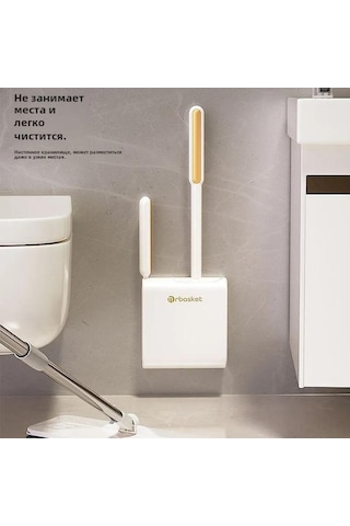 Singree Yeşil Silikon Tuvalet Fırçası Seti - Süksiyon Cup İle Konforlu Temizlik Ve Organize Depolama Beyaz