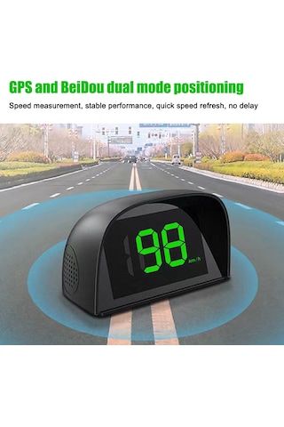 Jeehugo Siyah Oto Hud Görüntüleyici, 12-24v, Km/h/mph Seçenekli, Araç Şarj Adaptörlü Paket 2, Abs Malzeme, Usb 5v