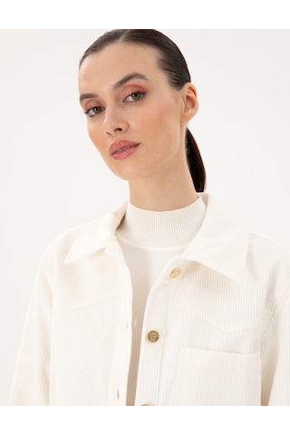 Pierre Cardin Kadın Ekru Gömlek Desenli 50296196-vr019 Ekru