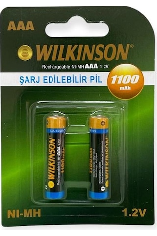 Wilkinson Şarjlı İnce 1100 Mah Aaa 2'li Pil