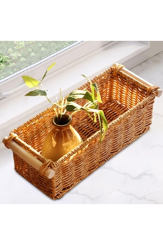 Suntek Magideal Taklit Rattan Sepetleri Depolama Sepeti Kutusu Ev Bar M