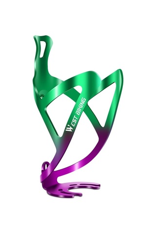 West Bıkıng Bisiklet Alüminyum İçecek Şişesi Tutucu, Renk: Yeşil Mor Degrade Çok Renkli