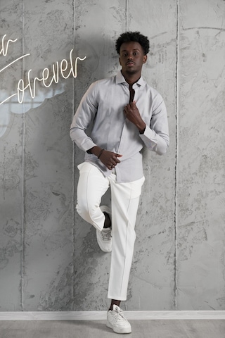 Advante Slimfit Yazlık Düz Pamuklu Gömlek Gri