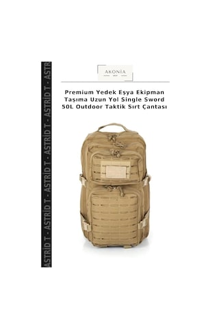 Astrid T Premium Yedek Eşya Ekipman Taşıma Uzun Yol Single Sword 50l Outdoor Taktik Sırt Çantası Çok Renkli