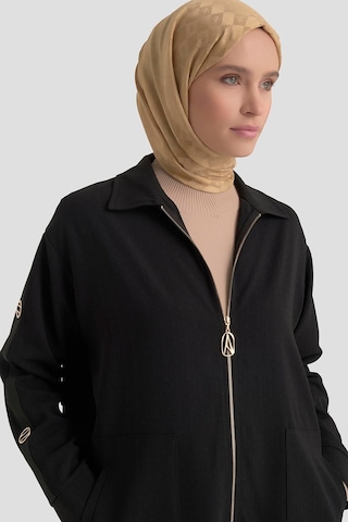 Armine Trend Kolları Şerit Detaylı Boydan Fermuarlı Allerli Giy Çık Siyah 26yt516 Siyah