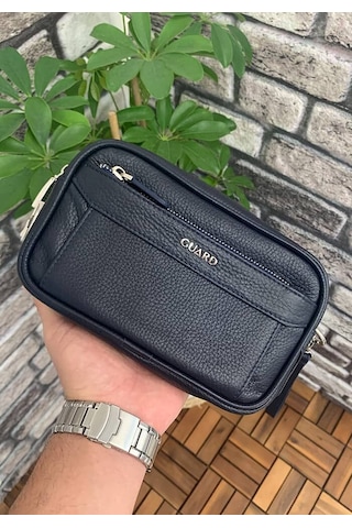 Guard Leather Guard Lacivert Hakiki Deri Şifreli El Çantası Çok Renkli