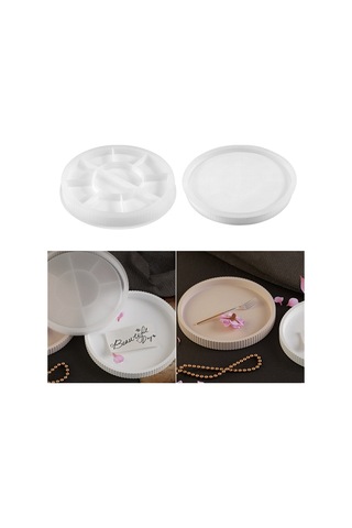 Silikon Tepsi Kalıbı Yuvarlak Dıy Reçine Yuvarlak Tepsi Kalıbı Silikon Kalıplar