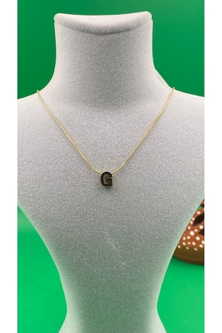 14k Altın Renginde G Harf Minimal Model Çelik Kadın Kolye Altın
