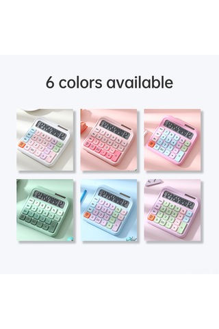 Tenfowee Güneş Enerjili Renkli Hesap Makinesi - Aaa Pil Hariç Beyaz
