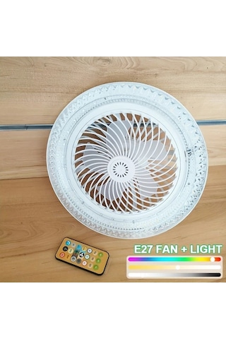 Cordial Kristal Şeffaf Abajurlu İç Mekan Aydınlatma Vantilatör 2si 1 Arada Tavan Akıllı Fan Lambası Uzaktan Kumandalı 360 Dönebilen Led Tavan Vantilatörü 3 Hız Ayarlı