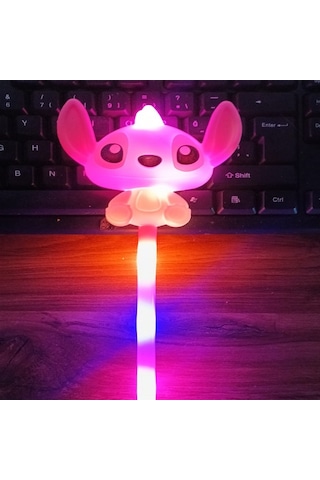 2 Adet Pembe Stitch Işıklı Çubuk Stiç Işıklı Çubuk 35 Cm Parti Işıkları Renkli Led Işıklı Çubuk