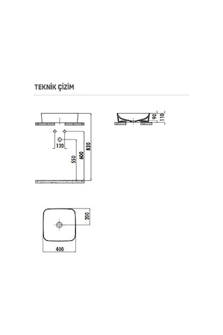 Creavit Ul040 Tezgah Üstü 40 CM Ultra Çanak Lavabo