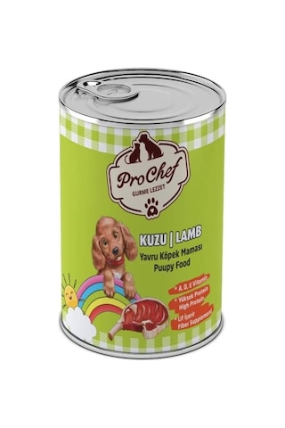 20 Adet Yavru Kuzu Etli Kıyılmış Köpek Maması 415 Gr 20'li Pro Chef Konserve Yaş Mama