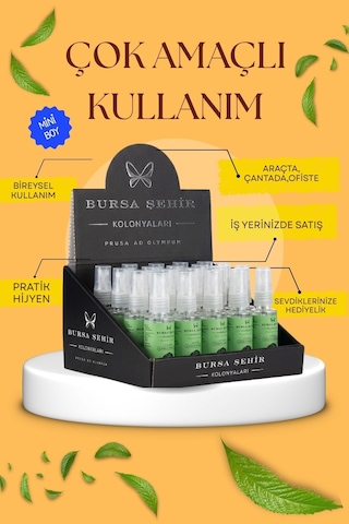 Bursa Şehir Kolonyaları, 20'li Çınarın Serinliği Kolonya Seti, Mini Boy, Sprey Kolonya