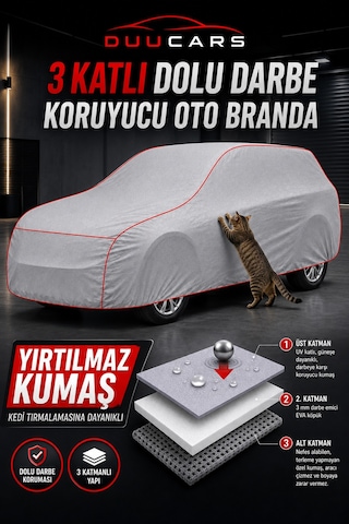 Fiat / Tofaş Doğan 3 Katlı Dolu Ve Güneş Koruyucu Oto Branda Suv 7 8 Kg 30 30 70 Cm