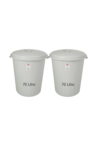 70 Lt (İkili Takım) Plastik Büyük Boy Çöp Kovası Et Kovası Gri 70 Lt (İkili Takım) Plastik Büyük Boy Çöp Kovası Et Kovası Gri
