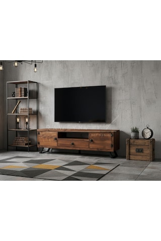 Raweyn Pearl Doğal Ahşap Tv Ünitesi - 170cm Ceviz