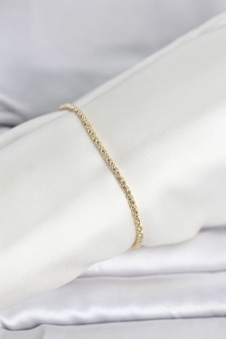 Ceylan Adam Cm 14k Gold Renk Burgulu Zincir Model Kadın Bileklik Çok Renkli