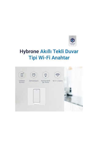 Hybrone Duvar Tipi Tekli Akıllı Anahtar
