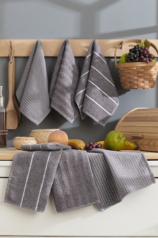 6lı Mutfak Havlusu 30x50 Sofya Antrasit Antrasit