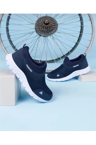 Bağcıksız Çocuk Triko Spor Ayakkabı-lacivert Beyaz-290 Lacivert - Beyaz