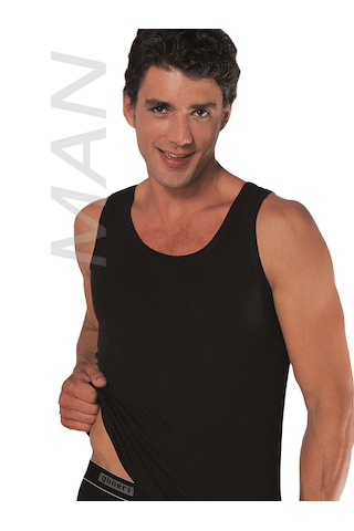 Erkek Siyah Süprem Atlet Yüzde Yüz Pamuklu Atlet 3'lü Paket 100-3s Siyah - Siyah