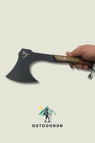 Kamp Ateşi Motifli Kamp Baltası - 24,5 Cm