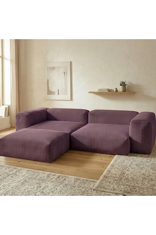 Relax Köşe Koltuk Takımı Sünger Koltuk Kanepe Divan Mor